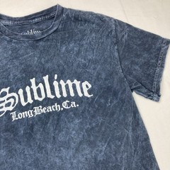 Sublime Shirt Mens Small Blue Mineral Wash Long Beach CA Boombox Graphic Band