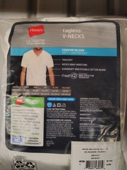 XL Hanes V-neck Men’s T-Shirt – White (2 Packs Of 4)