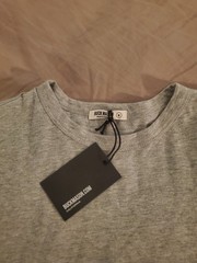Buck Mason Mens Medium Heather Gray Pima Curved Hem T Shirt
