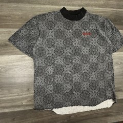 Vintage Mossimo Shirt Mens XL Gray Geometric All Over Print AOP Logo Streetwear