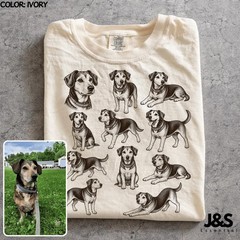 Custom Pet Portrait Personalized Animal Art Comfort Tee