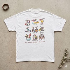 Vintage 90s St Petersburg Florida Souvenir Graphic Tee Single Stitch USA XL