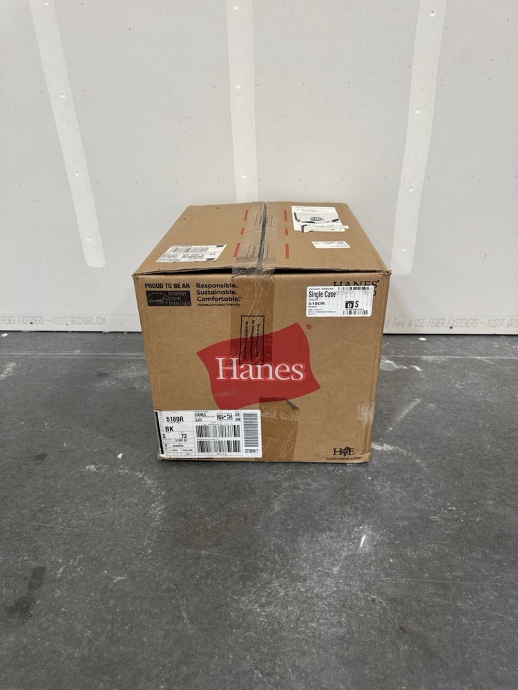 Hanes Beefy-T 5180R Black T-Shirts 72 Pack Small S New Factory Sealed