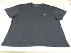 POLO RALPH LAUREN WHITE PONY ON POCKET HEATHER BLUE 2XB BIG T-SHIRT H1269