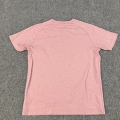 Public Rec Shirt Mens Medium Light Red Heather Short Sleeve Henley Pima Cotton