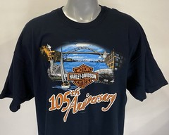 Harley Davidson 2XL T-Shirt NWT Black Tee Graphic Milwaukee 105th Anniversary