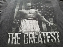 MUHAMMAD ALI Official Patriotic “The Greatest of All-Time” Gray T-Shirt SZ Large