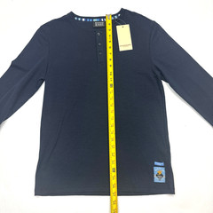 Scotch & Soda Shirt Mens Small Blue Long Sleeve Henley Free Thinkers Organic Tee