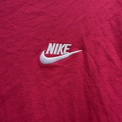 Nike Red T-Shirt White Embroidered Swoosh Size Men’s Large Sportswear