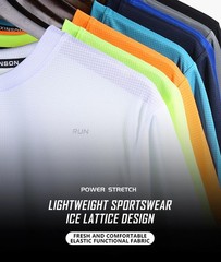 Summer Ice Silk Long Sleeve T-shirt Men 2023 New Quick Dry Breathable Air Condit