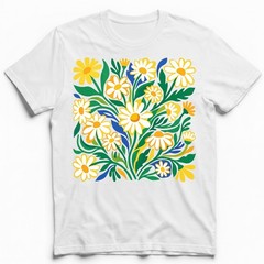Groovy Floral Daisy T-Shirt Colorful Botanical Wildflower Nature Spring Tee
