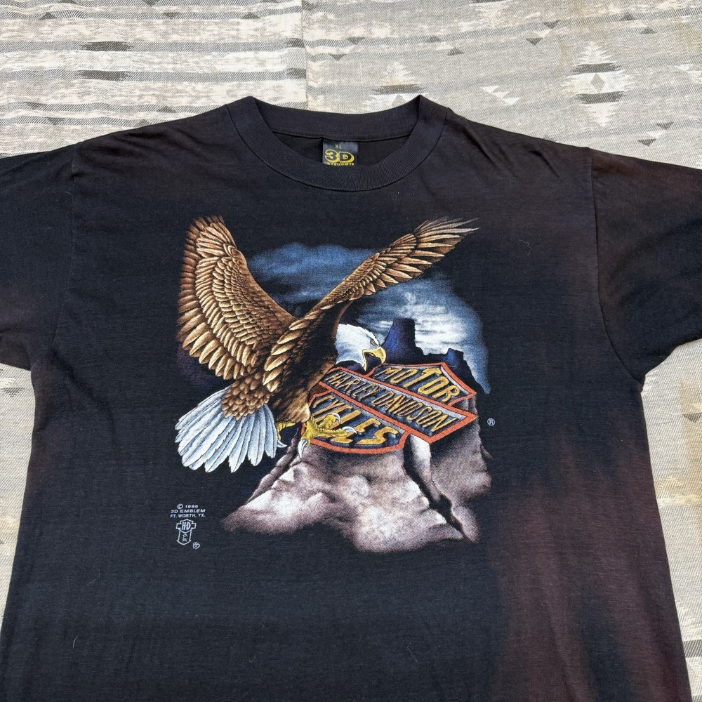 Vintage 80s Harley Davidson Shirt 3d Emblem Size XL