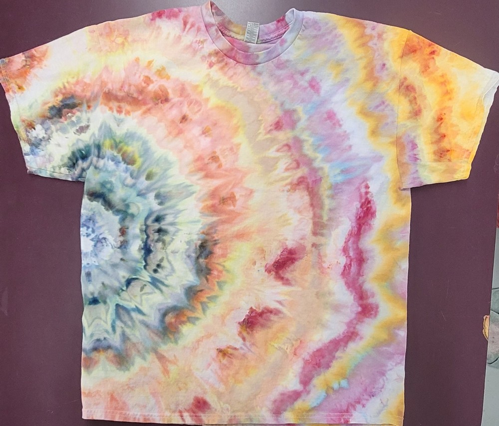 Hand Dyed Tie Dye Ice Dye T-shirt (XL) NWT”s Multicolor Tee, Festival, Retro,