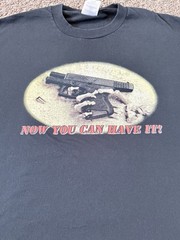 Vintage 00s Gun Rights Now you can have it shirt black rare Glock pistol