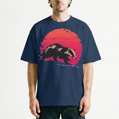 Badger Sunset Retro Wildlife Animal Nature Vintage Grunge t-shirt Outdoor Tee