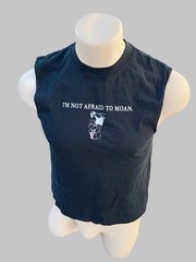 Tom Of Finland Art inspired bottom embroidery Men Black cotton muscle T-shirt