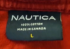 Vintage Nautica Long Sleeve Shirt Men’s Size L Red Nautical Flags Made In Canada