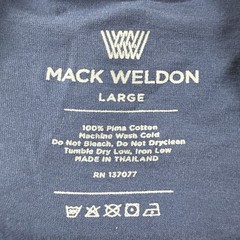 Mack Weldon Shirt Men Large Blue Long Sleeve Pullover Stretch Comfort