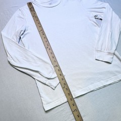 George Men’s Small White Long Sleeve T-Shirt 100% Cotton Crewneck Blank S 34-36