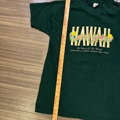 Vintage Hawaii Flower of the Islands Souvenir Single Stitch Green Shirt Size XL