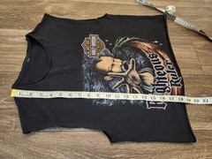 Vintage Harley Davidson 1992 Righteous Ruler 3D Emblem USA Tank Crop Top Small S