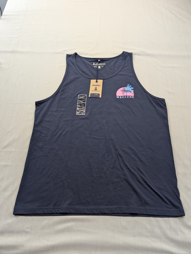 New Mens Chubbies Tank Top Size XL Distressed Look Palm Vice