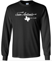 San Antonio Texas State T-Shirt Long Sleeve Graphic tee Unisex apparel Text