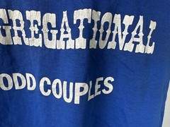 Vintage 80s Church T-Shirt XL Tight Brentwood Congregational Odd Couples Funny