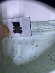Teddy Fresh Shirt Mens XL Light Blue Spotted Textured Teddy Bear Logo Pocket USA