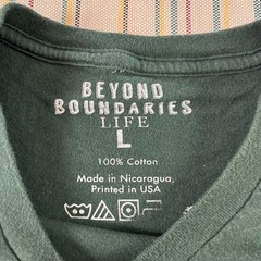 Beyond Boundaries Life Shirt Mens Large Green Hiker Mountain Hiking Tee Adult