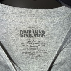 Captain America Civil War T Shirt Mens Size Large Gray Marvel Comics Movie