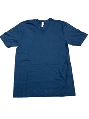 American Apparel Sustainable Collection Unisex V Neck T-Shirt 100% cotton Blue M