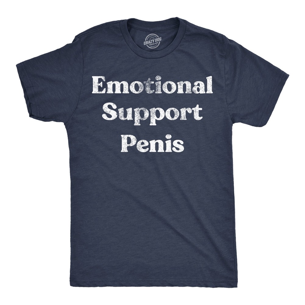 Mens Emotional Support Penis Funny T Shirts Adult Graphic Tee for Men