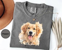 Comfort Tee Custom Pet Portrait Shirt Personalized Dog Cat
