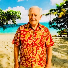 Men’s Pierre Cardin Hawaiian Shirt XXL Red Tropical Floral Button Up Aloha