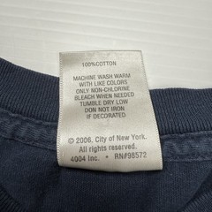 Vtg NYPD Police Crest Logo Mens Shirt 2XL Navy Spellout NYC City Retro Classic