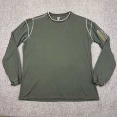 Kuhl Kommando Long Sleeve Shirt Mens XL Green Organic Cotton Hiking Outdoors