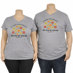 Cyberwear Spiritual T-Shirt Stretchable Soft “Be Strong and Courageous” 2XLarge