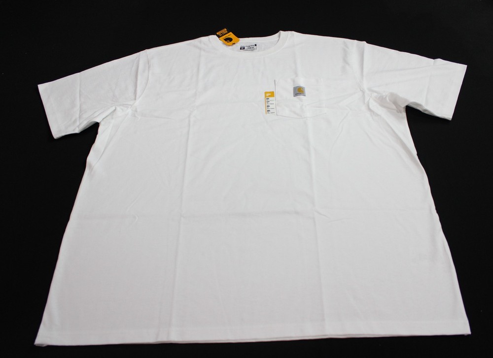 Carhartt Men’s Tall Loose Fit Short Sleeve Pocket T-Shirt EJ3 White Size 3XL