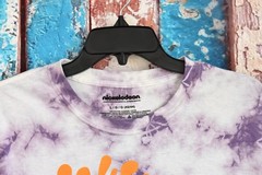 Unisex Nickelodeon Nick Toons Tie Dye Graphic Print T-Shirt LARGE Purple NEW