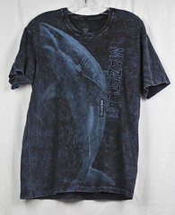 Mazatlan Mexico Black Crystal Wash Tie Dye Shark S/S Souvenir T-Shirt M