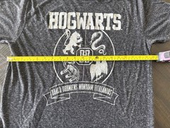 Harry Potter Men’s Gray Hogwarts Graphic Print Crew Neck T-Shirt Short Sleeve L