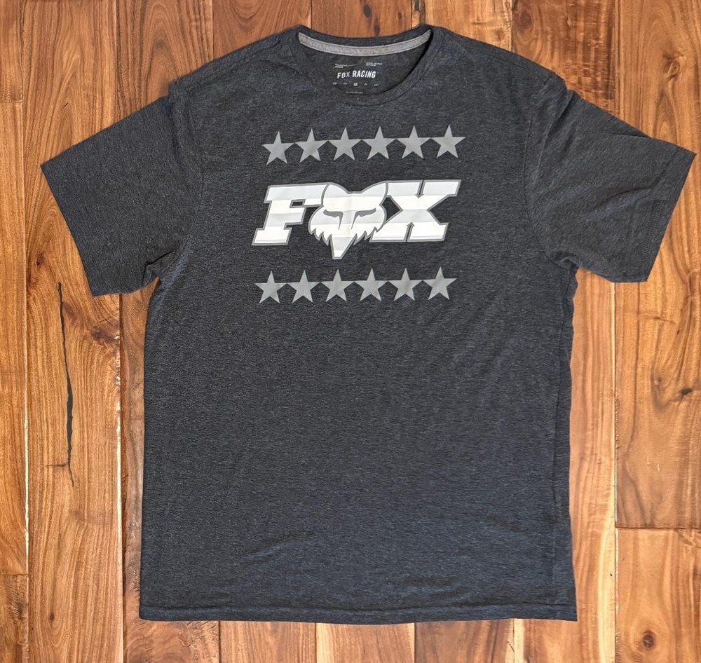 Men’s Fox Racing Heathered Black Graphic Shirt Motocross Motorcycle Dirt Bike