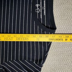 Banana Republic T Shirt Mens Large Blue Striped Short Sleeve Crew Neck Casual