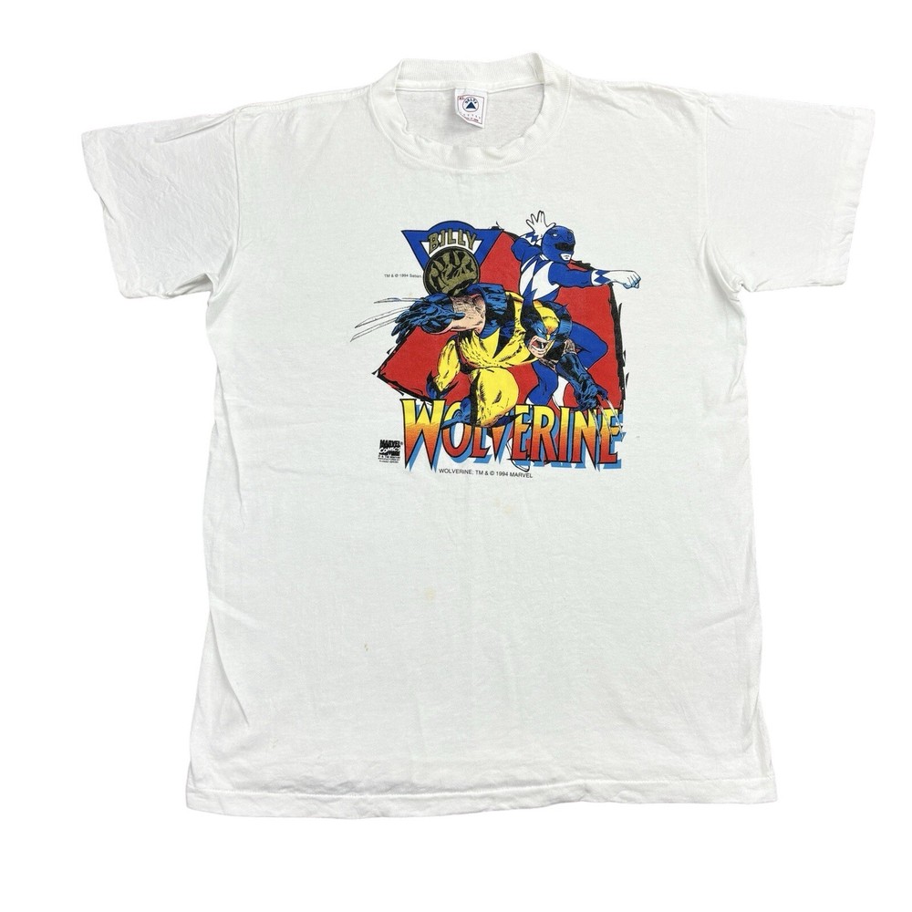 Vintage 90s Marvel Comics T-Shirt Medium Saban Power Rangers Billy Wolverine