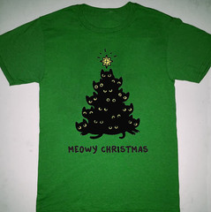 Rare Cats Christmas Tree Cotton Tee Gift For Fan S to 5XL Green T-shirt