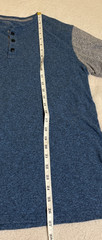 Men’s Old Navy Blue and Grey Short Sleeve Henley Button Shirt