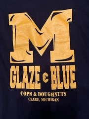 Michigan T-Shirt Men’s 2XL Navy Glaze & Blue Claire MI Jerzees Short Sleeve