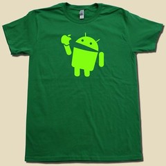 Android Eats Apple Super Soft Cotton T-Shirt FUNNY & Nerdy computer geek TSHIRT!
