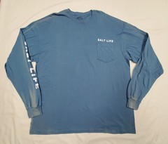 2XL Salt Life Coastal Blue Aquatic Journey Fade T-Shirt 52″ FLAW